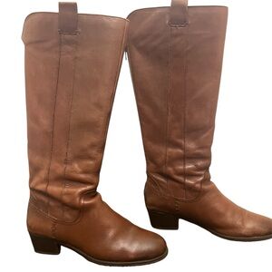 Brown Leather Knee-High Boots